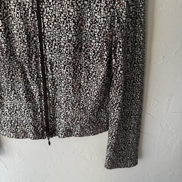 Joseph Ribkoff Jacket Vintage 6 Silver Metallic Cropped Full Zip Evening Dressy - Picture 3 of 8